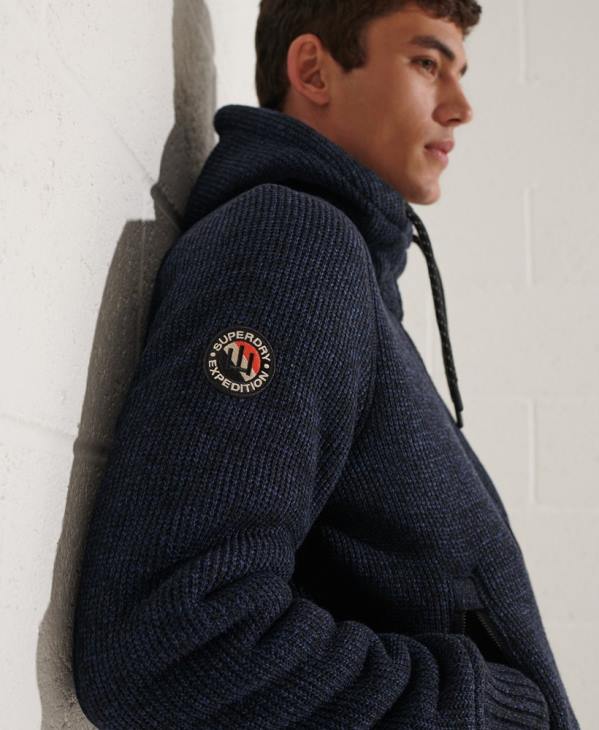 Superdry Hommes veste zippée à capuche d'expédition D64Z4531 vêtements bleu