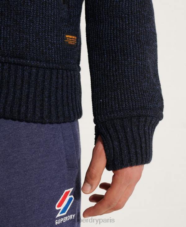 Superdry Hommes veste zippée à capuche d'expédition D64Z4531 vêtements bleu