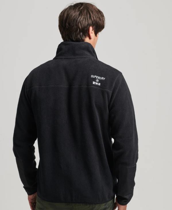 Superdry Hommes veste zippée en molleton à logo D64Z4996 vêtements noir