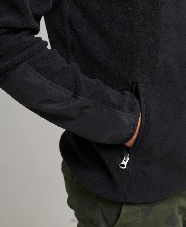 Superdry Hommes veste zippée en molleton à logo D64Z4996 vêtements noir