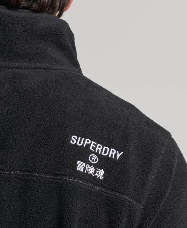 Superdry Hommes veste zippée en molleton à logo D64Z4996 vêtements noir