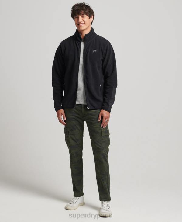 Superdry Hommes veste zippée en molleton à logo D64Z4996 vêtements noir