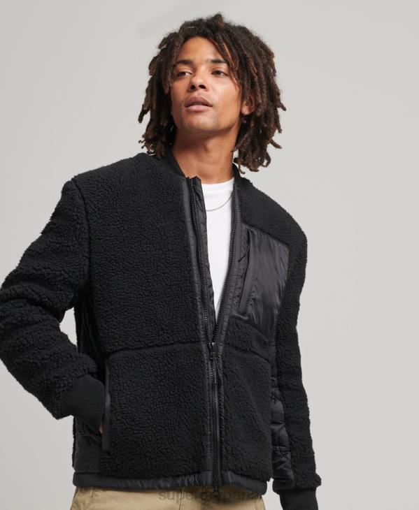 Superdry Hommes veste zippée en sherpa D64Z4692 vêtements gris foncé