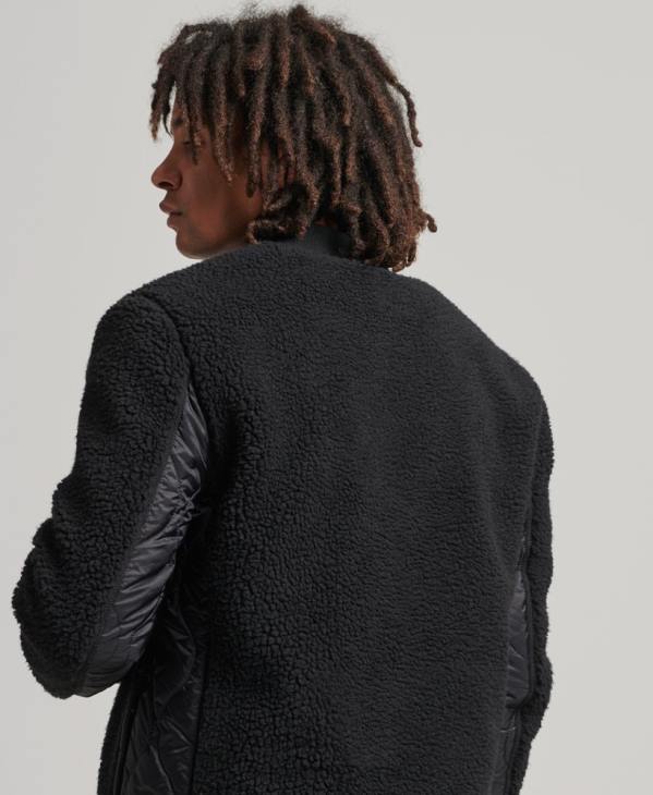 Superdry Hommes veste zippée en sherpa D64Z4692 vêtements gris foncé