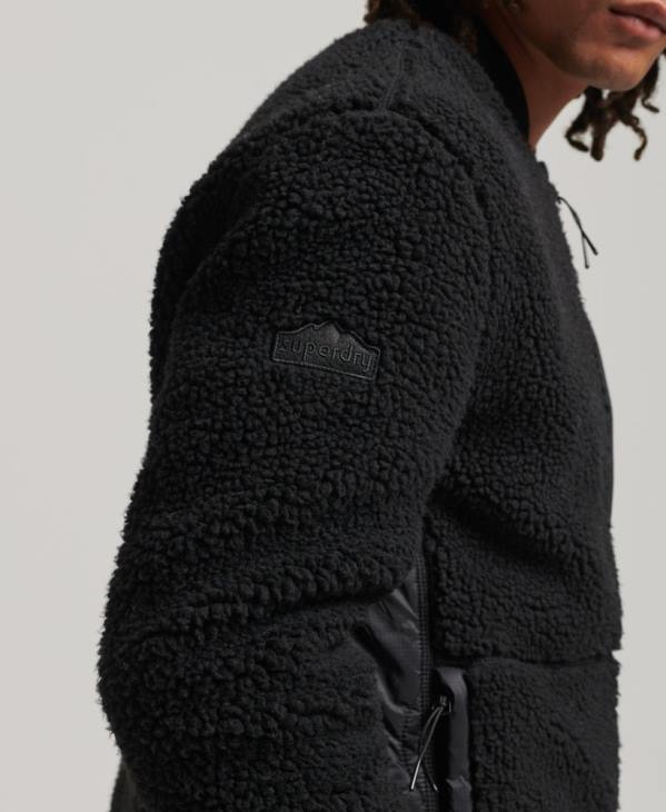 Superdry Hommes veste zippée en sherpa D64Z4692 vêtements gris foncé