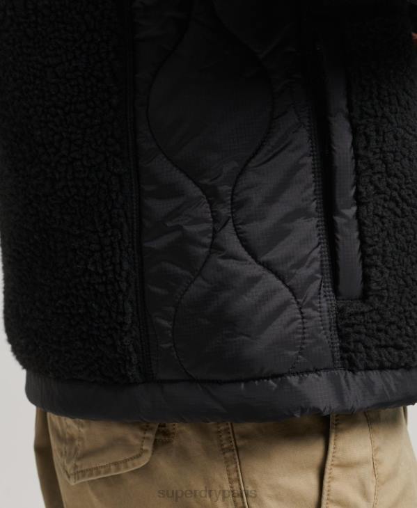 Superdry Hommes veste zippée en sherpa D64Z4692 vêtements gris foncé